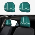thumbnail image 1 of Kdxio ECG Wave Pattern Print 2 Piece Car Head Rest Covers Set Auto Front/Rear Seats Headrest Cover Universal Fit Most Cars,Sedan, SUV, 1 of 9