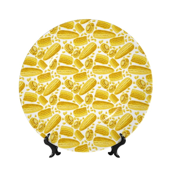 Kdxio Ears Of Corn Bone China Decorative Plate Ceramic Decorative Plate for Home Office Wall Stand Decorative Plates for Home Bedroom-7in