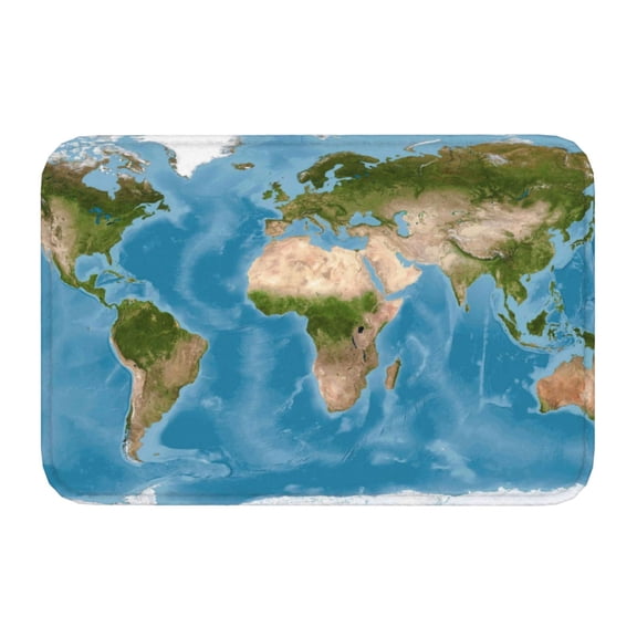 Kdxio Earth View World Map,16" x 24", Non-Slip Front Door Mats,Outdoor Welcome Mat Washable
