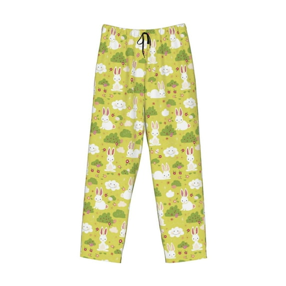 Kdxio Easter Bunny Print Men's Sleep Pajama Pant Lounge Pants with Pockets