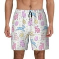 thumbnail image 1 of Kdxio Easter Colorful Rabbit Print Men's Swim Trunks with Compression Liner 7 Inch Inseam Quick Dry Swim Shorts, 1 of 7