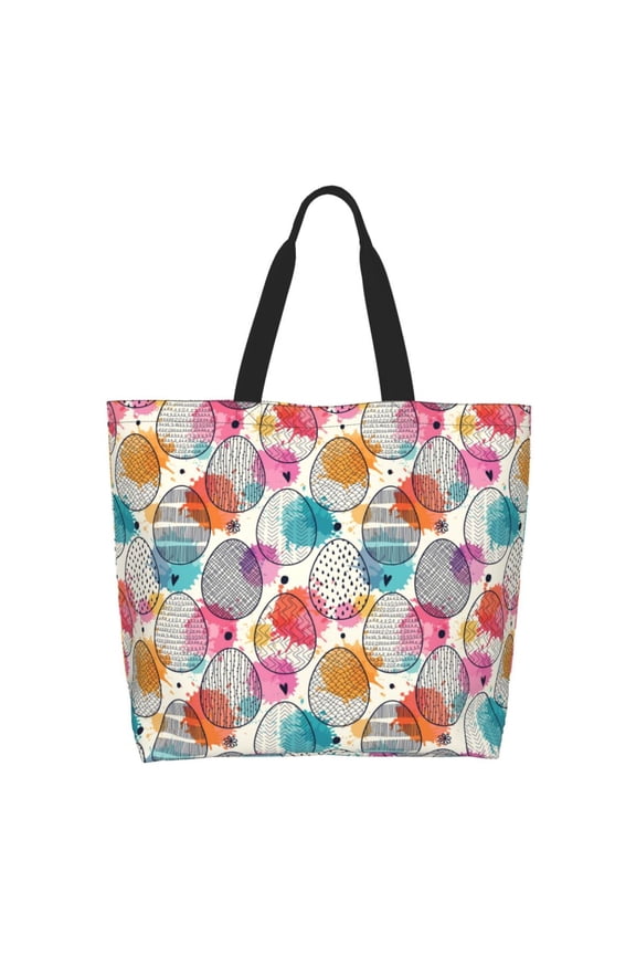 Easter Egg Casual Tote Bags Women Big Capacity Shoulder Bag for Women Travel Shoulder Bags Handbags