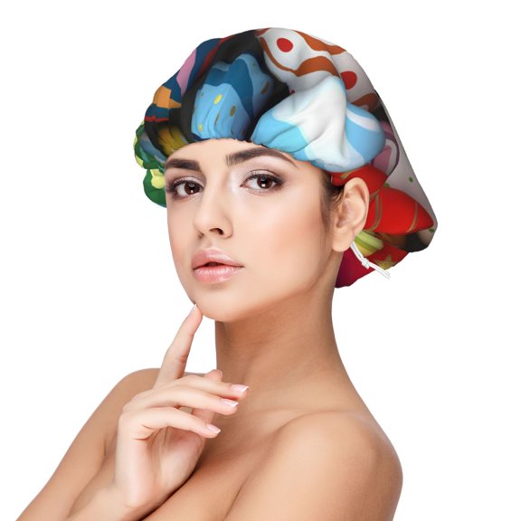 Kdxio Easter Egg Pattern Satin Bonnet Silk Bonnet Hair Bonnet for Sleeping Hair Bonnets for Women Curly Natural Hair