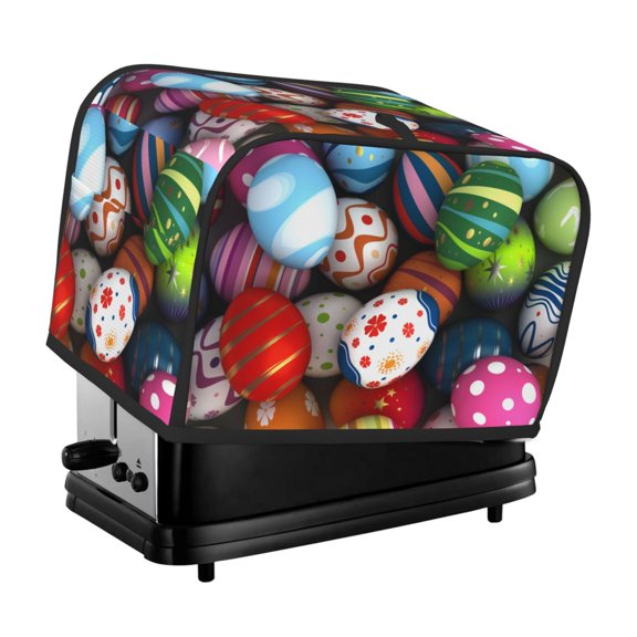 Kdxio Easter Egg Print Toaster Cover Bread Machine Cover Fits for Most Standard 2 Slice Toasters,Keep Toaster Free From Dust And Fingerprint Oven Dustproof Cover
