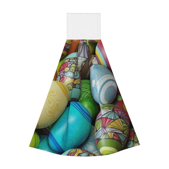 Kdxio Easter Egg1 Hand Towel with Loop Hanging Towel Absorbent Tie Towels for Kitchen Tea Bar Bathroom Decor