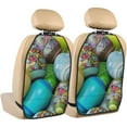 thumbnail image 1 of Kdxio Easter Egg1 Print 2 Pack Car Kick Mat Seat Cover Back Protector Mat with Pockets for Organizer Backseat Protector and Storage Anti Kick Pad for Vehicles, 1 of 9