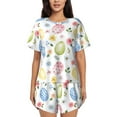 thumbnail image 1 of Kdxio Easter Egg3 Print Pajamas Sets for Women Short-Sleeved Pjs with Lounge Shorts Two Piece Sleepwear S-4XL, 1 of 8