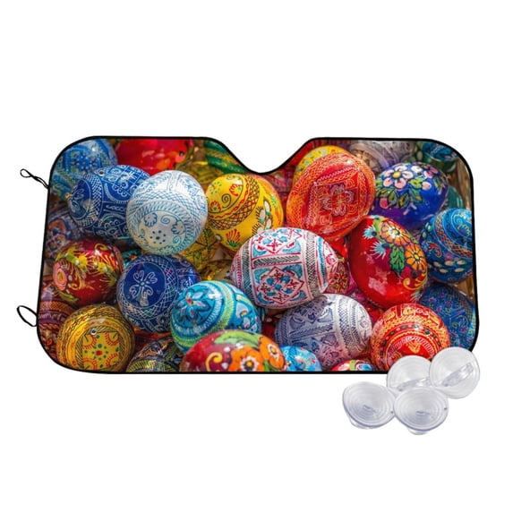 Kdxio Easter Eggs Print Windshield Sun Shade,UV Rays and Sun Heat Protection,Sunshade for Car Windshield,Car Shade Front Windshield - Small