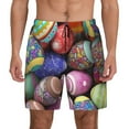 thumbnail image 1 of Kdxio Easter Eggs1 Print Men'S Swim Trunks With Compression Liner 7 Inch Inseam Quick Dry Swim Shorts, 1 of 7