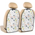 thumbnail image 1 of Kdxio Easter Rabbit Print 2 Pack Car Kick Mat Seat Cover Back Protector Mat with Pockets for Organizer Backseat Protector and Storage Anti Kick Pad for Vehicles, 1 of 9