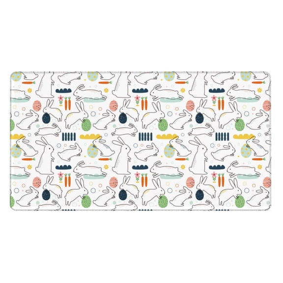 Kdxio Easter Rabbit Print Large Gaming Mouse Pad,Non-Slip Base,Water Resist Keyboard Pad for Gamer,Office & Home,29.5 x 15.8 in