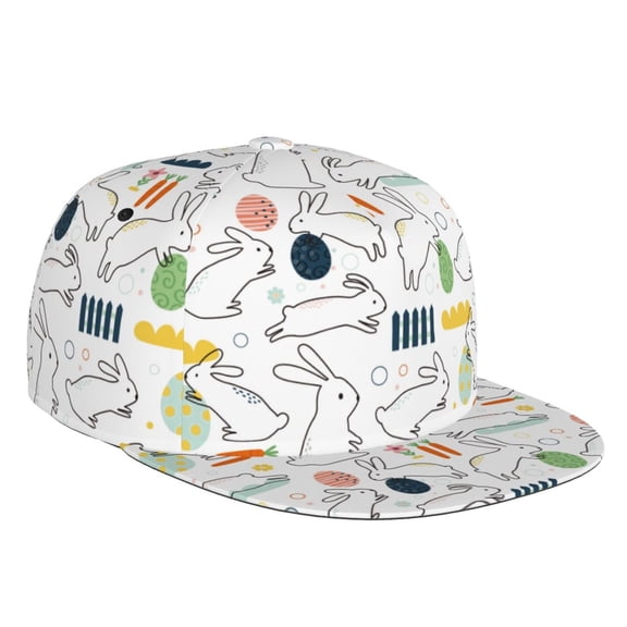 Kdxio Easter Rabbit Print Snapback Hat for Men Women,Adjustable Baseball Cap