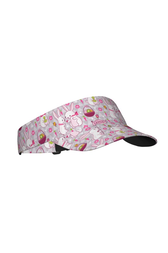 Easter Rabbit Print Sun Visor Hat Golf Visor Adjustable Velcro Outdoor Sports Cap for Men Women