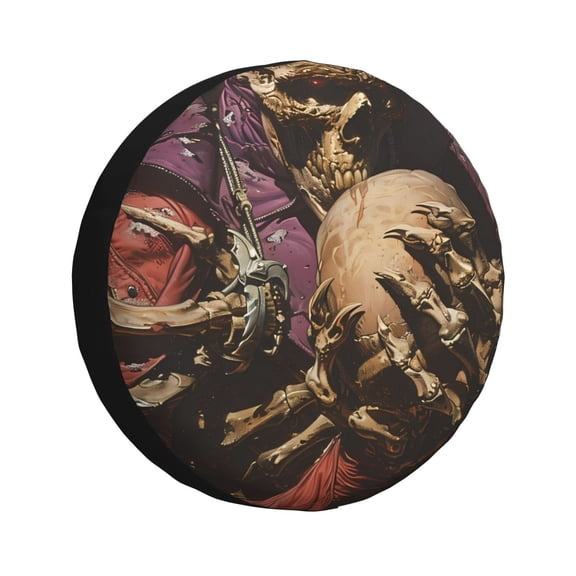 Kdxio Eerie Skull Holding Another for Tire Cover Wheel Protectors Tyre Covers Weatherproof Wheel Covers Universal Fit for Trailer Rv SUV Truck Camper Travel Trailers 15 inch