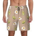 thumbnail image 1 of Kdxio Egg And Avocado Print Men'S Swim Trunks With Compression Liner 7 Inch Inseam Quick Dry Swim Shorts, 1 of 7