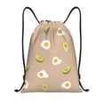 thumbnail image 1 of Kdxio Egg and Avocado Print Drawstring Backpack Bag,Waterproof Draw String Back Sack, Gym Drawstring Bags Swim Bag For Unisex, 1 of 9