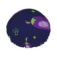 thumbnail image 1 of Kdxio Eggplant Print Shower Cap for Women,Elastic and Reusable,Double Waterproof Layers Bathing Hat, 1 of 9