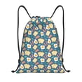 thumbnail image 1 of Kdxio Eggs Toast Bacon And Arugula Print Drawstring Backpack Bag,Waterproof Draw String Back Sack, Gym Drawstring Bags Swim Bag For Unisex, 1 of 5