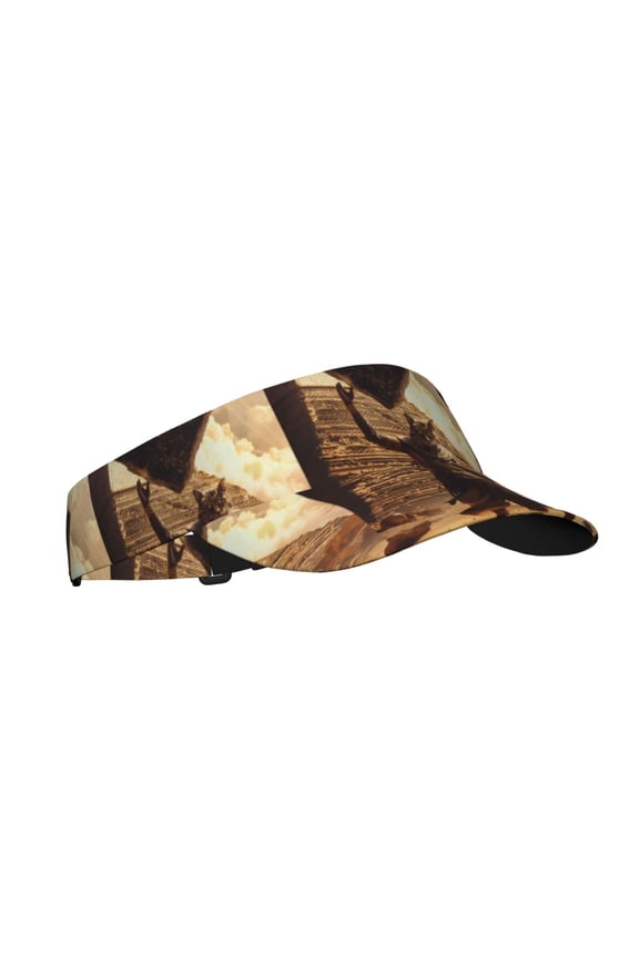 Egyptian Cat Pharaoh Magic Print Sun Visor Hat Golf Visor Adjustable Velcro Outdoor Sports Cap for Men Women