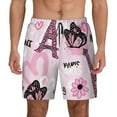 thumbnail image 1 of Kdxio Eiffel Tower And Butterflies Print Men'S Swim Trunks With Compression Liner 7 Inch Inseam Quick Dry Swim Shorts, 1 of 7
