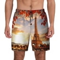 thumbnail image 1 of Kdxio Eiffel Tower Print Men'S Swim Trunks With Compression Liner 7 Inch Inseam Quick Dry Swim Shorts, 1 of 7