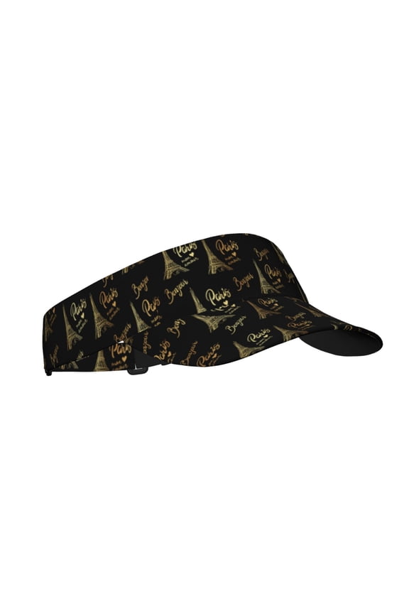Eiffel Tower Print Sun Visor Hat Golf Visor Adjustable Velcro Outdoor Sports Cap for Men Women