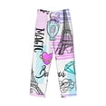 thumbnail image 1 of Kdxio Eiffel Tower and Hearts Print Men's Sleep Pajama Pant Lounge Pants with Pockets, 1 of 8