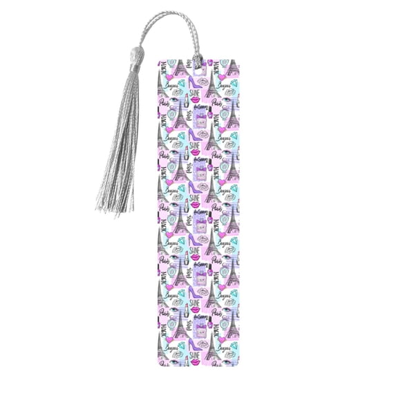 Kdxio Eiffel Tower and Hearts Print Metal Tassel Bookmarks,Perfect Gift for Art Lovers and Bookworms Metal Bookmarks for Women