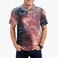 thumbnail image 1 of Kdxio Electric Skeleton Surrealism Print Men's Short Sleeve Polo Shirt,Midweight Men's Shirt-4X-Large, 1 of 5