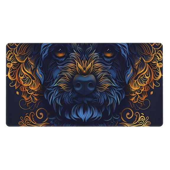 Kdxio Elegant Dog Mandala Art Print Large Gaming Mouse Pad,Non-Slip Base,Water Resist Keyboard Pad for Gamer,Office & Home,29.5 x 15.8 in