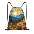 thumbnail image 1 of Kdxio Elegant Sunset Sunflower Print Drawstring Backpack Bag,Waterproof Draw String Back Sack, Gym Drawstring Bags Swim Bag For Unisex, 1 of 5