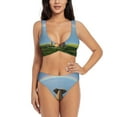 thumbnail image 1 of Kdxio Elephant Dog Print Women's 2 Piece High Waisted Wrap Spaghetti Strap Summer Swimsuit Bikini Set-XX-Large, 1 of 7