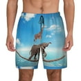 thumbnail image 1 of Kdxio Elephant Giraffe Print Men'S Swim Trunks With Compression Liner 7 Inch Inseam Quick Dry Swim Shorts, 1 of 7