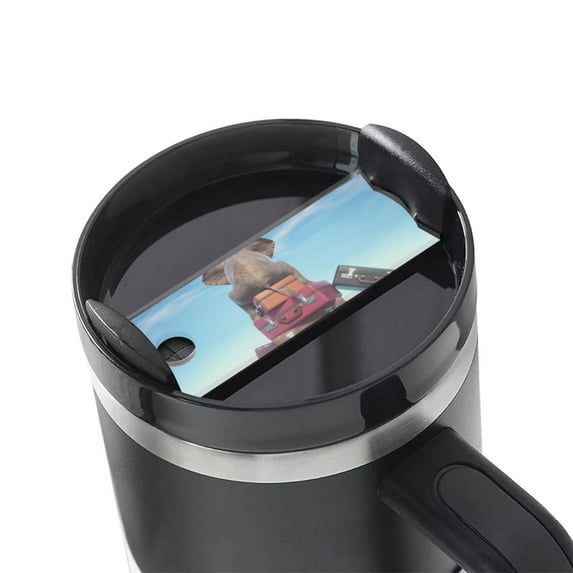 Kdxio Elephant Sits Name Plate Compatible Stanley Cups Name Tag Acrylic Nameplate Tumbler Lid Topper for Cup Accessories