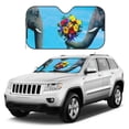 thumbnail image 1 of Kdxio Elephant Trunk Couple Flowers Print Windshield Sun Shade, Foldable Sun Blocker for Car,Truck,SUV Automotive Interior Sun Protection,Reflective Shade for Front Windshield(Small), 1 of 7