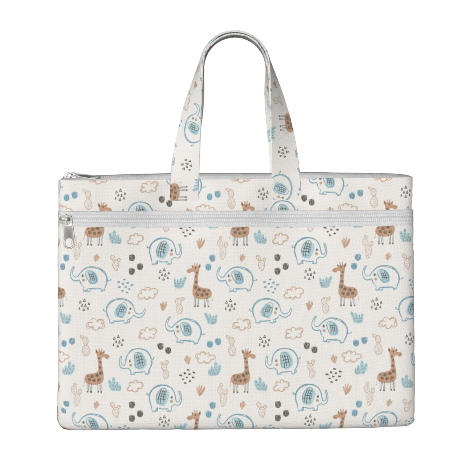 Kdxio Elephants And Giraffes File Tote Document Bag Business Briefcase ...