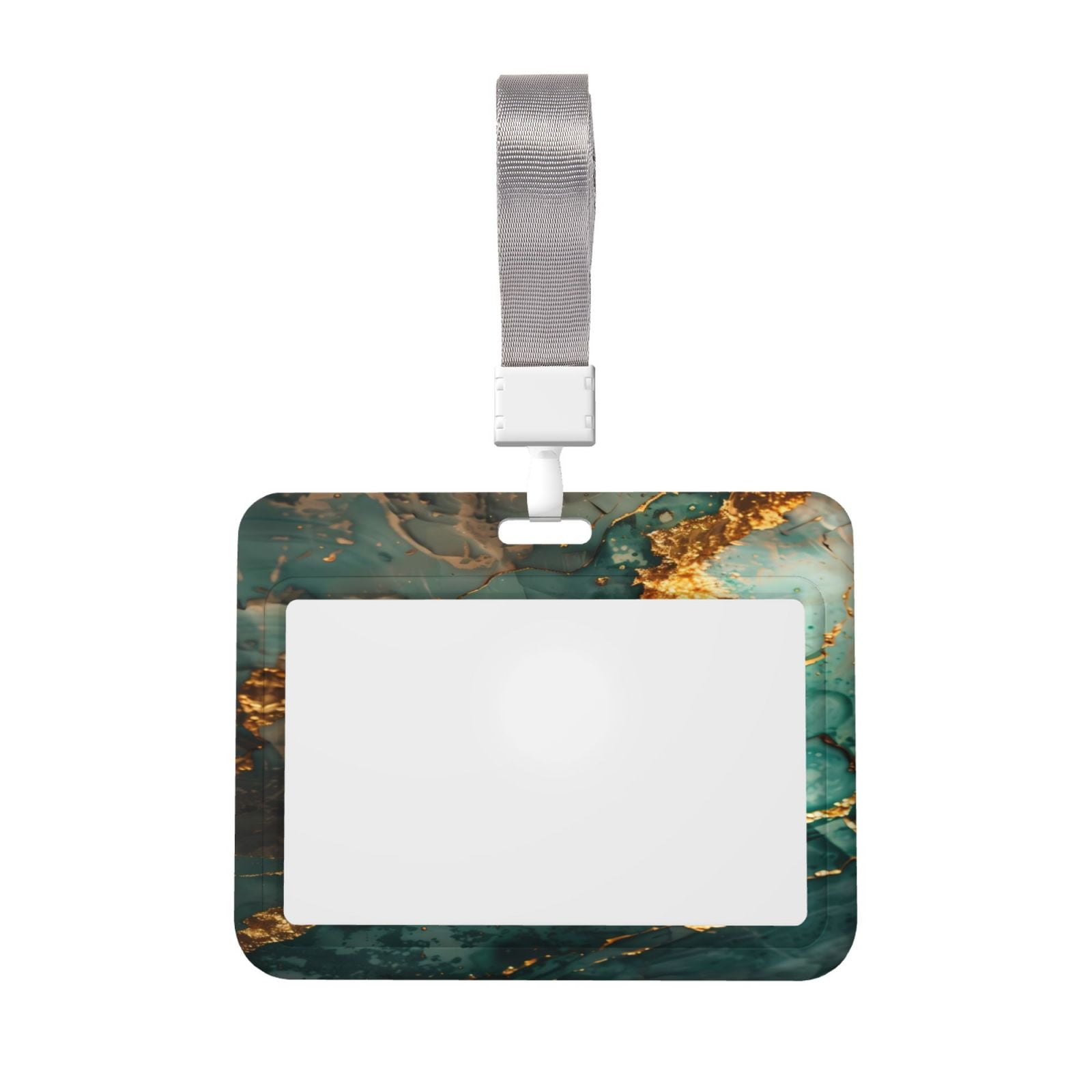 Kdxio Emerald Color Gold Marble Card Badge Holder Work Badge Sleeve for ...