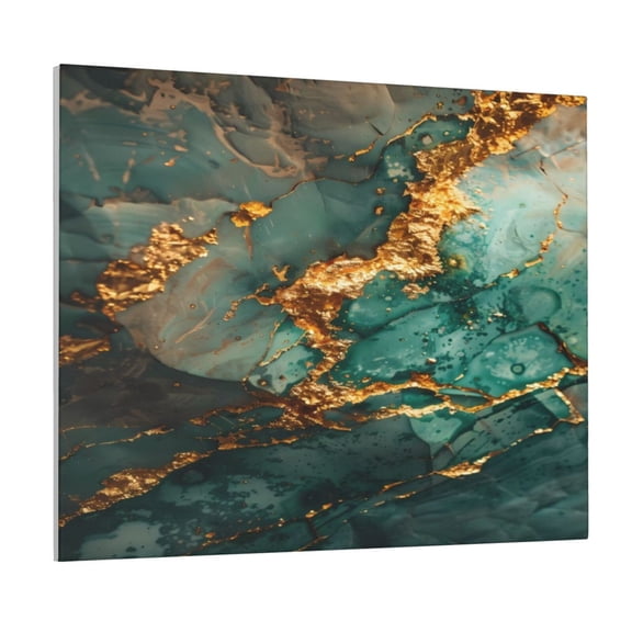 Kdxio Emerald Color Gold Marble Pattern Canvas Wall Art for Living Room Wall Decor for Bedroom Bathroom Modern Framed Canvas Art Prints Ready to Hang,Horizontal