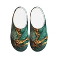 thumbnail image 1 of Kdxio Emerald Color Gold Marble Women's Men's Slippers Plush Slip-On House Slipper for Winter Indoor Soft Cushion Non-slip Fluffy Slides Slippers-11, 1 of 7