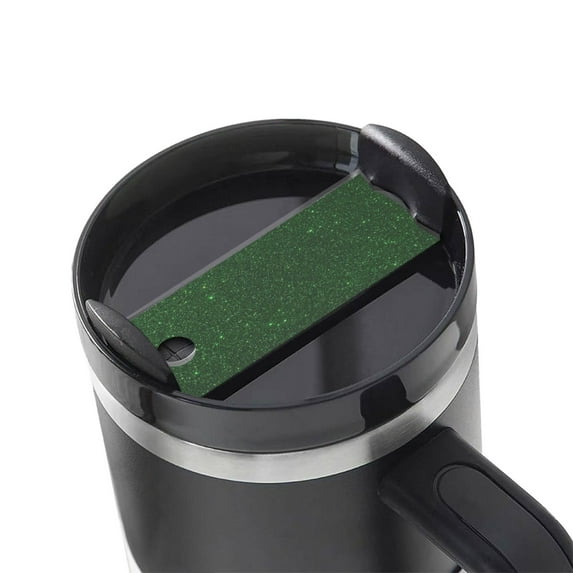 Kdxio Emerald Green Sparkling Name Plate Compatible Stanley Cups Name Tag Acrylic Nameplate Tumbler Lid Topper for Cup Accessories