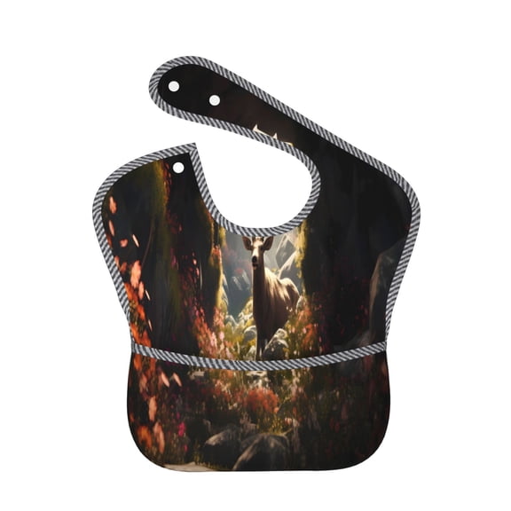 Kdxio Enchanted Deer In Cave Bibs For Babies, Baby Bibs for Eating, Toddler Bibs, Waterproof Bibs, Feeding Bibs, for Toddlers, Boys, Girls