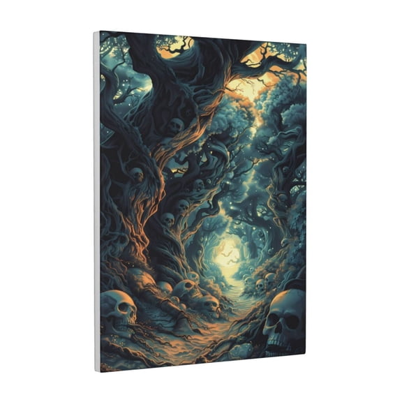 Kdxio Enchanted Forest Skull Path Pattern Canvas Wall Art 12x16 Inches - Waterproof HD Print Solid Wood Frame for Living Room & Bathroom,Vertical