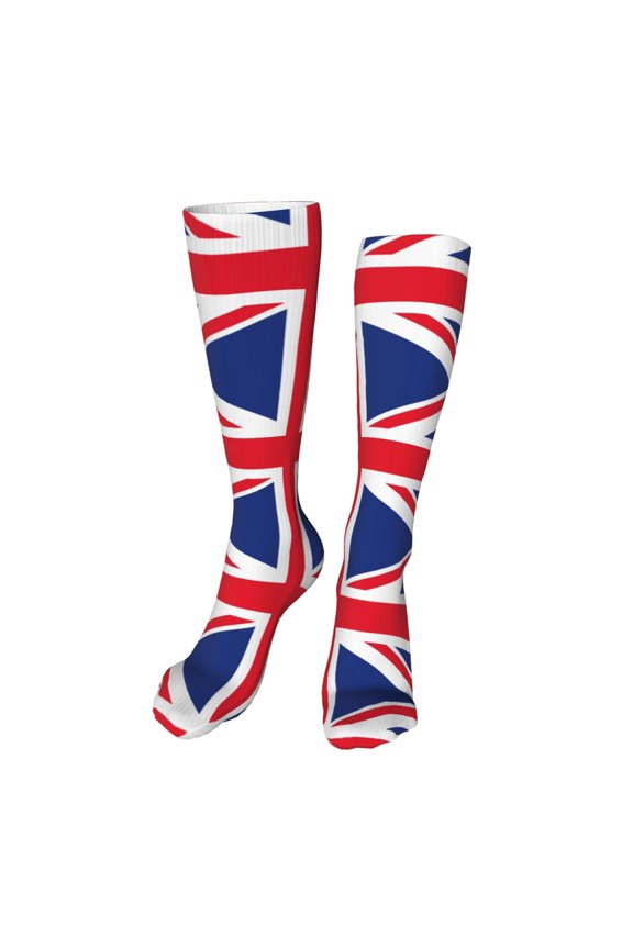 English Funny Silky Novelty Funky Long Knee High Socks Soft 3D Print Cosplay Crazy Stockings for Men Women