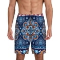 thumbnail image 1 of Kdxio Ethnic Mandala Print Mens Sleep Shorts Bottoms Soft Comfy Pajama Wear Pants with Drawstring Pockets, 1 of 7