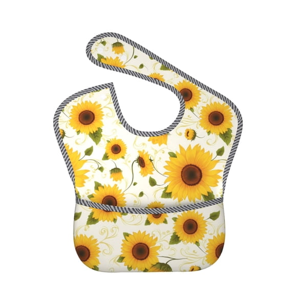 Kdxio European-style Pattern Sunflower A Bibs For Babies, Baby Bibs for Eating, Toddler Bibs, Waterproof Bibs, Feeding Bibs, for Toddlers, Boys, Girls