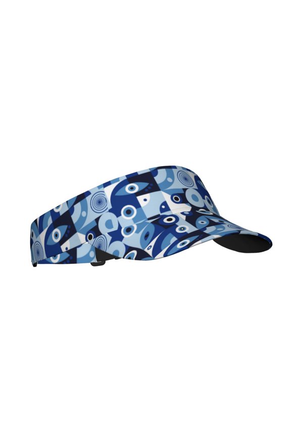 Evil Eye Print Sun Visor Hat Golf Visor Adjustable Velcro Outdoor Sports Cap for Men Women
