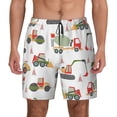 thumbnail image 1 of Kdxio Excavator Print Men'S Swim Trunks With Compression Liner 7 Inch Inseam Quick Dry Swim Shorts, 1 of 7