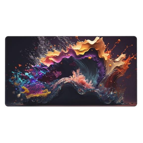 Kdxio Explosive Fluid Splash Art Print Large Gaming Mouse Pad,Non-Slip Base,Water Resist Keyboard Pad for Gamer,Office & Home,29.5 x 15.8 in