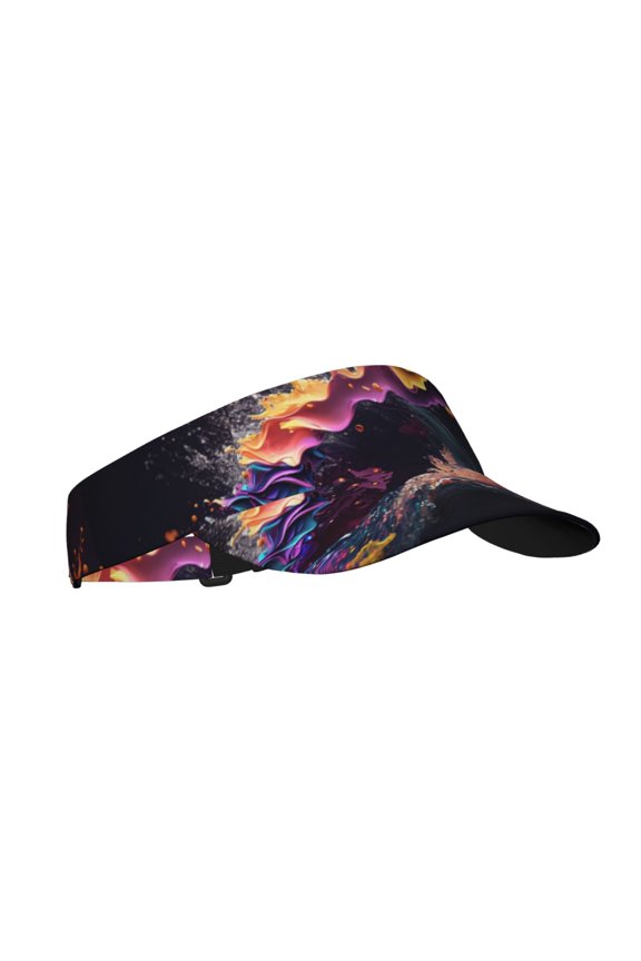 Explosive Fluid Splash Art Print Sun Visor Hat Golf Visor Adjustable Velcro Outdoor Sports Cap for Men Women