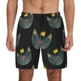 thumbnail image 1 of Kdxio Faces Of The Cat Print Men'S Swim Trunks With Compression Liner 7 Inch Inseam Quick Dry Swim Shorts, 1 of 7